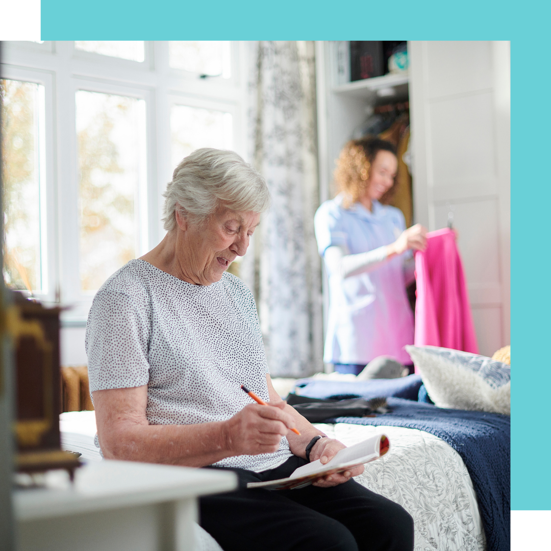 A senior and their caregiver
